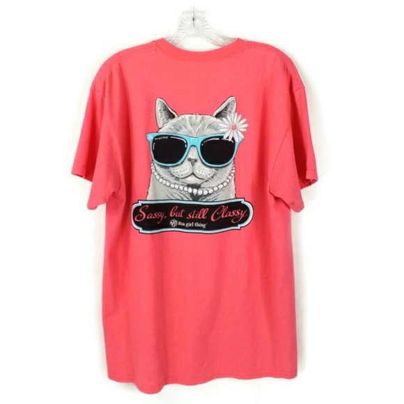 It's A Girl Thing Coral Crew Neck Short Sleeve Graphic T-Shirt Womens Large - Picture 3 of 10